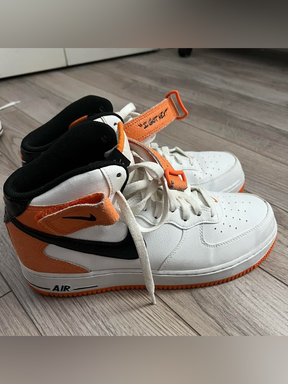 Nike Kids White, Orange & Black High-Top Sneakers